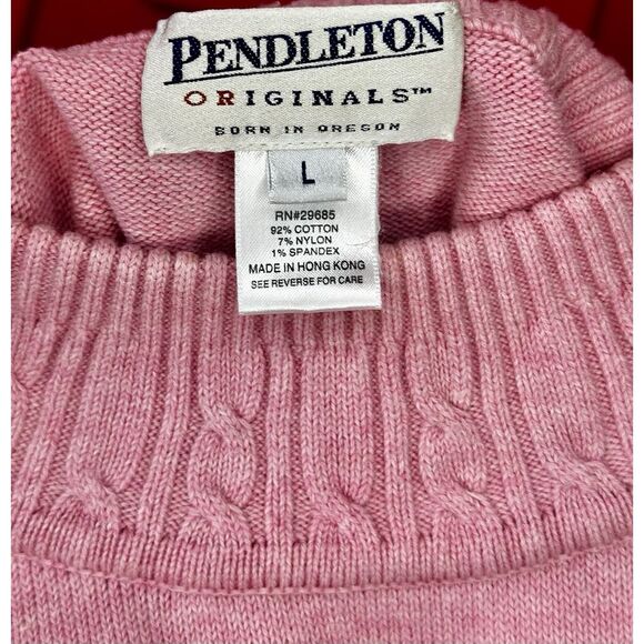 Pendleton Originals Pink Cable Knit Sweater Women's Large - Picture 3 of 4